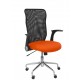 Silla Minaya respaldo malla negro asiento bali naranja oscuro